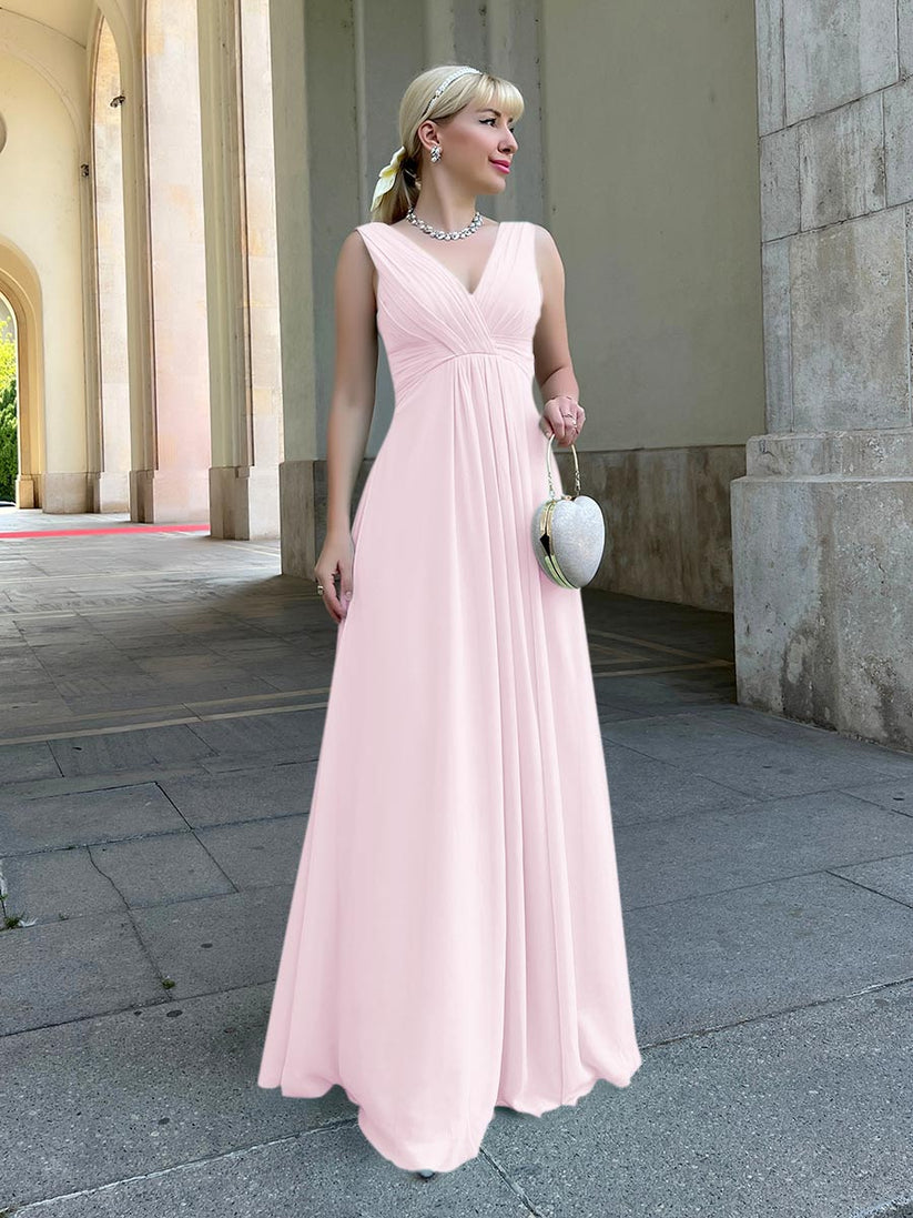 petal pink chiffon bridesmaid dresses