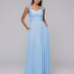 sky blue  chiffon bridesmaid dresses