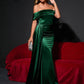 Off The Shoulder Evening Dress With Ribbon