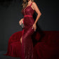 Sleeveless Sequin Evening Dresses With Ribbon