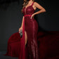 Sleeveless Sequin Evening Dresses With Ribbon