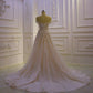 A Line Floral Tulle Off The Shoulder Wedding Dresses