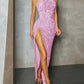 Sheath Strapless Sleeveless Floor Length Velvet Sequin Prom Dress