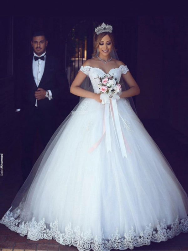 Off The Shoulder Sweetheart Ball Gown Wedding Dresses