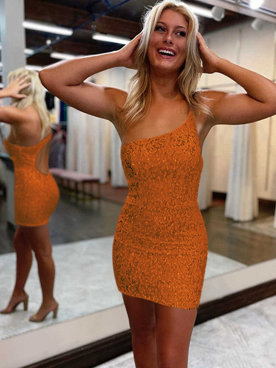 Orange dress tight hot sale