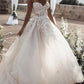 Floral Princess Bridal Gown Strapless Bohemian Wedding Dress