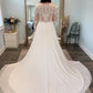 Long Sleeve A Line Applique Wedding Dresses
