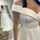 Off The Shoulder Satin Sweetheart A Line Wedding Dresses