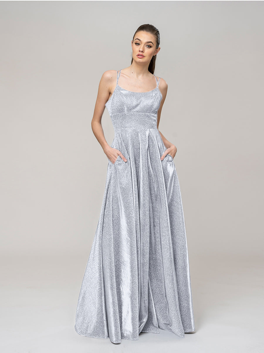 Sparkly Formal Floor Length A Line Prom Dresses