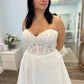 Applique Bodice A Line Wedding Dresses With Side Slit