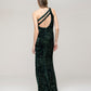 All Over Sequin One Shoulder Fitted Long Prom Dresses