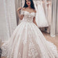 Applique Off The Shoulder Sweetheart Ball Gown Wedding Dresses