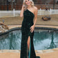 Gorgeous One Shoulder Fitted Prom Dresses With Slit