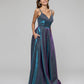 Floor Length Metallic Glitter A Line Prom Dresses