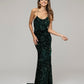 Long Formal Party Prom Gown With All Over Sequin